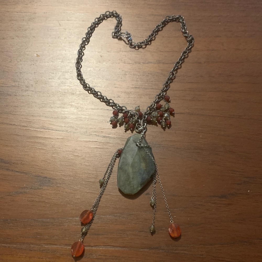 Vintage Sterling Silver and Labradorite Pendant Necklace